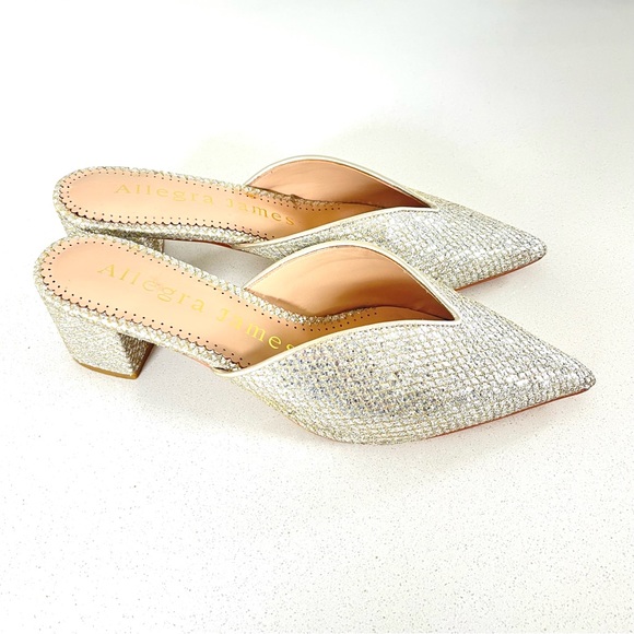 Allegra James Fiona Metallic Slide Mules - Picture 1 of 10